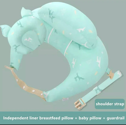 Oinkie Nursing Pillow complete set in mint deer print